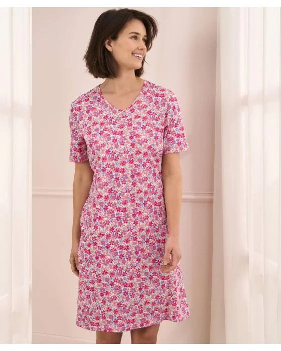 V Neck Cotton Nightdress